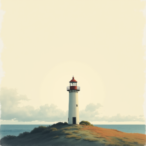 Minimalist — Quiet Coastal Lighthouse Against A Soft Illustration Styles #0106 (FLUX)