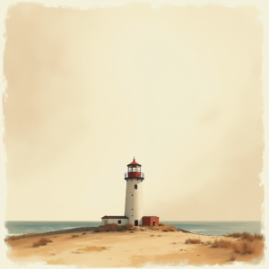 Minimalist — Quiet Coastal Lighthouse Against A Soft Illustration Styles #0142 (FLUX)