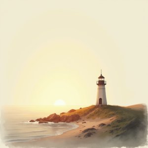 Minimalist — Quiet Coastal Lighthouse Against A Soft Illustration Styles #0148 (Ideogram)