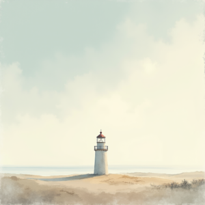Minimalist — Quiet Coastal Lighthouse Against A Soft Illustration Styles #0178 (FLUX)