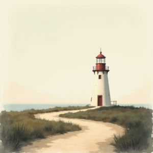 Minimalist — Quiet Coastal Lighthouse Against A Soft Illustration Styles #0202 (FLUX)