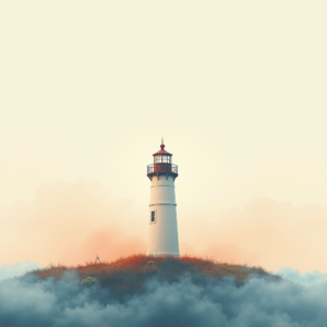 Minimalist — Quiet Coastal Lighthouse Against A Soft Illustration Styles #0229 (ChatGPT)