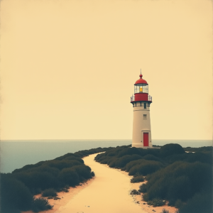 Minimalist — Quiet Coastal Lighthouse Against A Soft Illustration Styles #0271 (Dreamina)