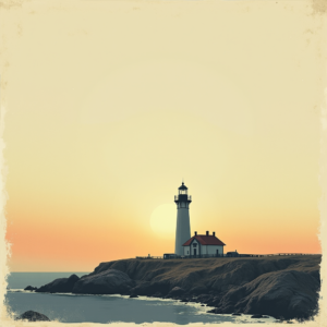 Minimalist — Quiet Coastal Lighthouse Against A Soft Illustration Styles #0283 (Dreamina)