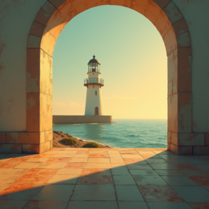 Minimalist — Quiet Coastal Lighthouse Against A Soft Illustration Styles #0289 (ChatGPT)