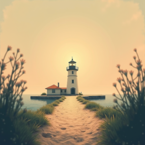 Minimalist — Quiet Coastal Lighthouse Against A Soft Illustration Styles #0313 (ChatGPT)