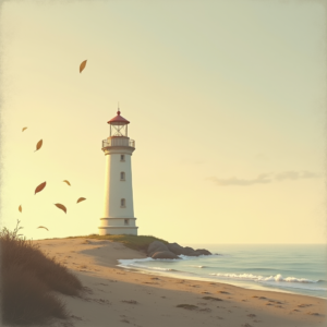 Minimalist — Quiet Coastal Lighthouse Against A Soft Illustration Styles #0331 (Dreamina)