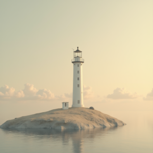 Minimalist — Quiet Coastal Lighthouse Against A Soft Illustration Styles #0337 (ChatGPT)