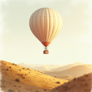 Minimalist — Whimsical Hot-air Balloon Drifting Over Rolling Illustration Styles #0177 (Stable Diffusion)