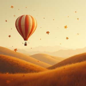 Minimalist — Whimsical Hot-air Balloon Drifting Over Rolling Illustration Styles #0225 (Stable Diffusion)