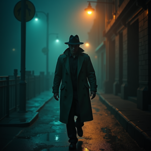 Movie Scenes — Detective In A Rain-damp Trench Coat Cinematic #0017 (Gemini)