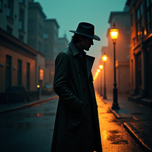 Movie Scenes — Detective In A Rain-damp Trench Coat Cinematic #0059 (Seedream)