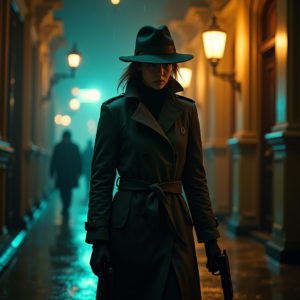 Movie Scenes — Detective In A Rain-damp Trench Coat Cinematic #0083 (Seedream)
