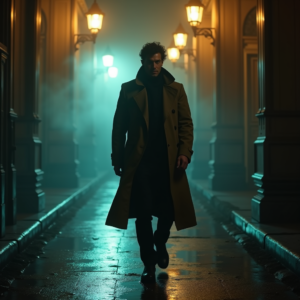 Movie Scenes — Detective In A Rain-damp Trench Coat Cinematic #0089 (Gemini)