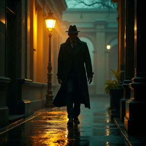 Movie Scenes — Detective In A Rain-damp Trench Coat Cinematic #0095 (Seedream)