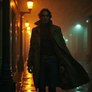 Movie Scenes — Detective In A Rain-damp Trench Coat Cinematic #0107 (Seedream)