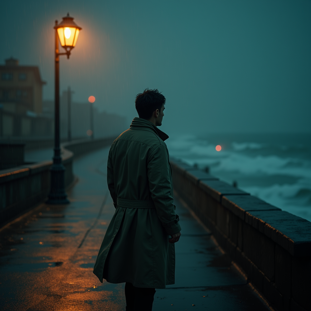Movie Scenes — Detective In A Rain-damp Trench Coat Cinematic #0113 (Gemini)