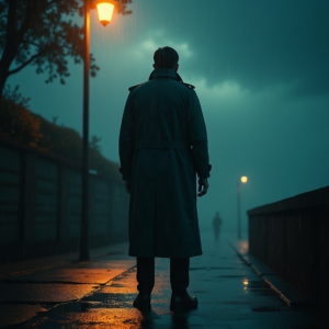 Movie Scenes — Detective In A Rain-damp Trench Coat Cinematic #0131 (Seedream)