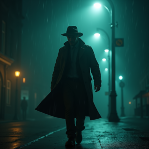 Movie Scenes — Detective In A Rain-damp Trench Coat Cinematic #0197 (Gemini)