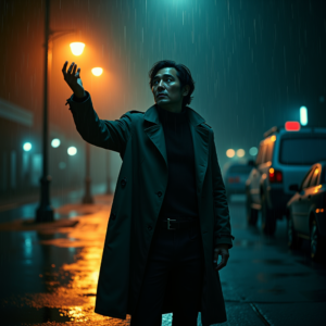 Movie Scenes — Detective In A Rain-damp Trench Coat Cinematic #0209 (Gemini)