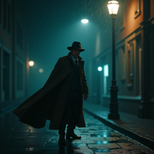 Movie Scenes — Detective In A Rain-damp Trench Coat Cinematic #0215 (Seedream)