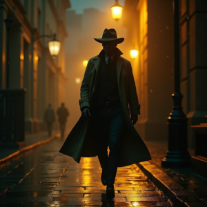 Movie Scenes — Detective In A Rain-damp Trench Coat Cinematic #0313 (Midjourney)