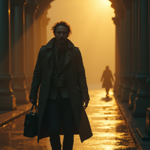 Movie Scenes — Lone Traveler In A Weathered Long Cinematic #0285 (Ideogram)