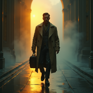 Movie Scenes — Lone Traveler In A Weathered Long Cinematic #0291 (FLUX)