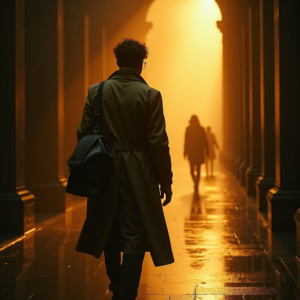 Movie Scenes — Lone Traveler In A Weathered Long Cinematic #0297 (Ideogram)