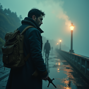 Movie Scenes — Lone Traveler In A Weathered Long Cinematic #0321 (Ideogram)