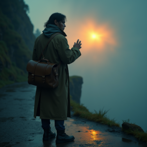 Movie Scenes — Lone Traveler In A Weathered Long Cinematic #0339 (FLUX)