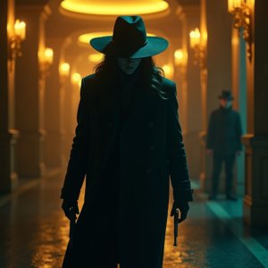 Movie Scenes — Mysterious Figure Beneath A Wide-brimmed Hat Cinematic #0081 (Ideogram)