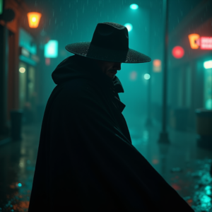 Movie Scenes — Mysterious Figure Beneath A Wide-brimmed Hat Cinematic #0177 (Ideogram)