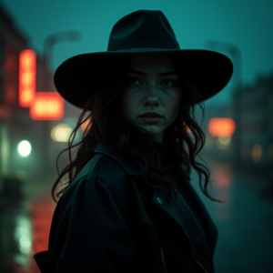 Movie Scenes — Mysterious Figure Beneath A Wide-brimmed Hat Cinematic #0183 (FLUX)