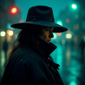 Movie Scenes — Mysterious Figure Beneath A Wide-brimmed Hat Cinematic #0213 (Ideogram)