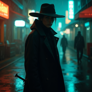 Movie Scenes — Mysterious Figure Beneath A Wide-brimmed Hat Cinematic #0225 (Ideogram)