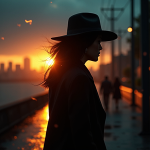 Movie Scenes — Mysterious Figure Beneath A Wide-brimmed Hat Cinematic #0245 (Gemini)