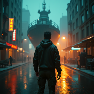 Movie Scenes — Pilot In A Weathered Flight Jacket Cinematic #0230 (Stable Diffusion)