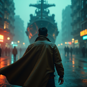 Movie Scenes — Pilot In A Weathered Flight Jacket Cinematic #0242 (Stable Diffusion)