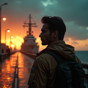 Movie Scenes — Pilot In A Weathered Flight Jacket Cinematic #0248 (Recraft)