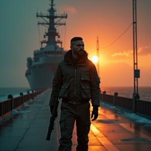 Movie Scenes — Pilot In A Weathered Flight Jacket Cinematic #0254 (Stable Diffusion)