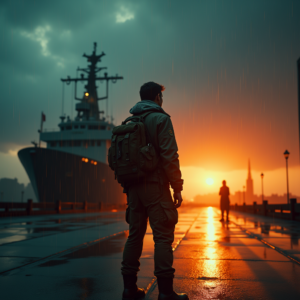 Movie Scenes — Pilot In A Weathered Flight Jacket Cinematic #0266 (Stable Diffusion)