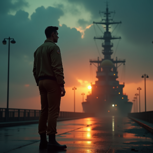 Movie Scenes — Pilot In A Weathered Flight Jacket Cinematic #0272 (Recraft)