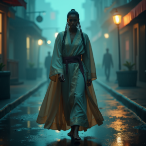 Movie Scenes — Regal Figure In Flowing Embroidered Robes Cinematic #0016 (Krea)
