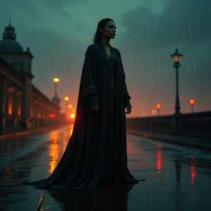 Movie Scenes — Regal Figure In Flowing Embroidered Robes Cinematic #0058 (Leonardo)