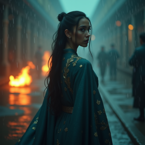 Movie Scenes — Regal Figure In Flowing Embroidered Robes Cinematic #0148 (Krea)