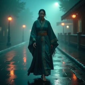 Movie Scenes — Regal Figure In Flowing Embroidered Robes Cinematic #0160 (Krea)