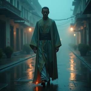 Movie Scenes — Regal Figure In Flowing Embroidered Robes Cinematic #0196 (Krea)
