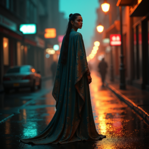 Movie Scenes — Regal Figure In Flowing Embroidered Robes Cinematic #0220 (Krea)