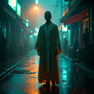 Movie Scenes — Regal Figure In Flowing Embroidered Robes Cinematic #0228 (Dreamina)